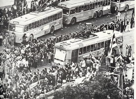Students gather at the Athens Polytechnic